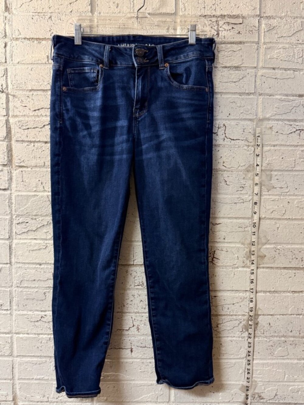 American Eagle Womens 12 Long Next Level Stretch Skinny Jeans Dark Wash